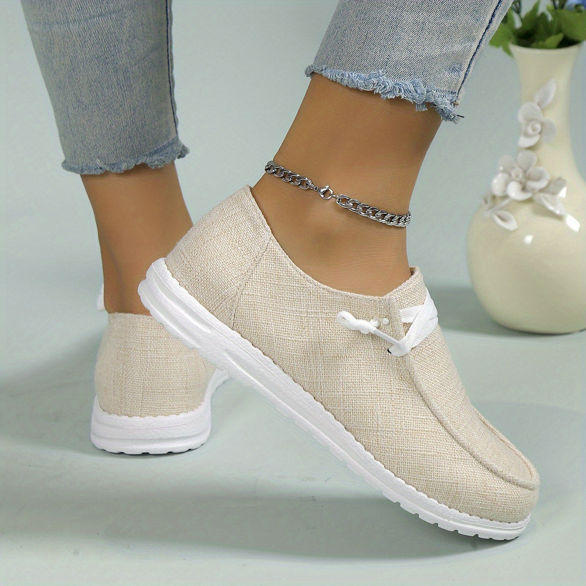 Lightweight Slip On Sneakers, Solid Color Flat Shoes
