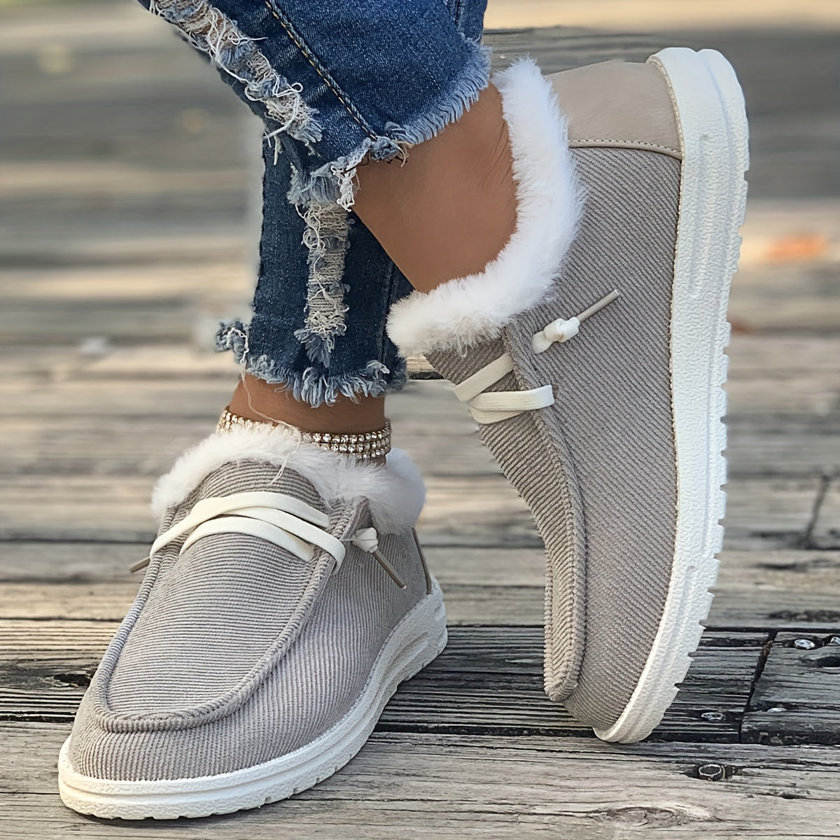 Simple Canvas Shoes, Casual Plush Lined Low Top Sneakers