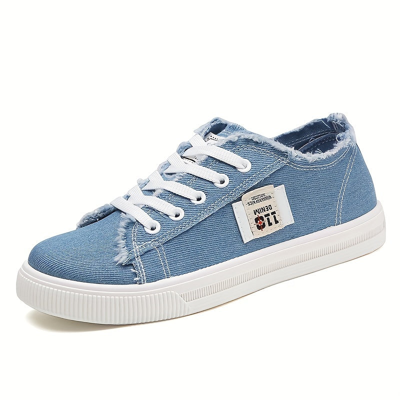 Flat Canvas Shoes, Versatile Lace Up Skate Sneakers