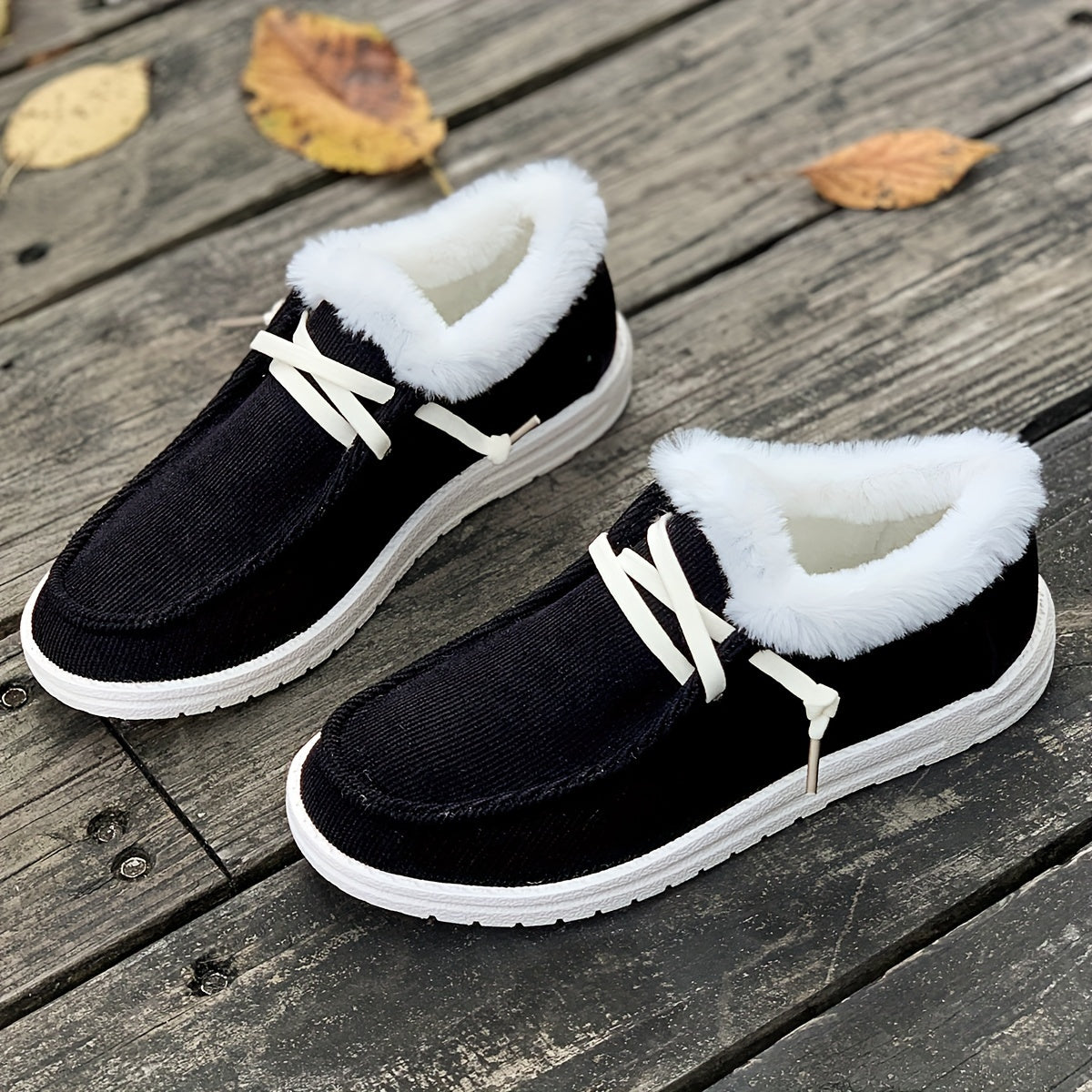 Simple Canvas Shoes, Casual Plush Lined Low Top Sneakers