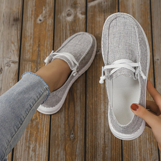 Lightweight Slip On Sneakers, Solid Color Flat Shoes