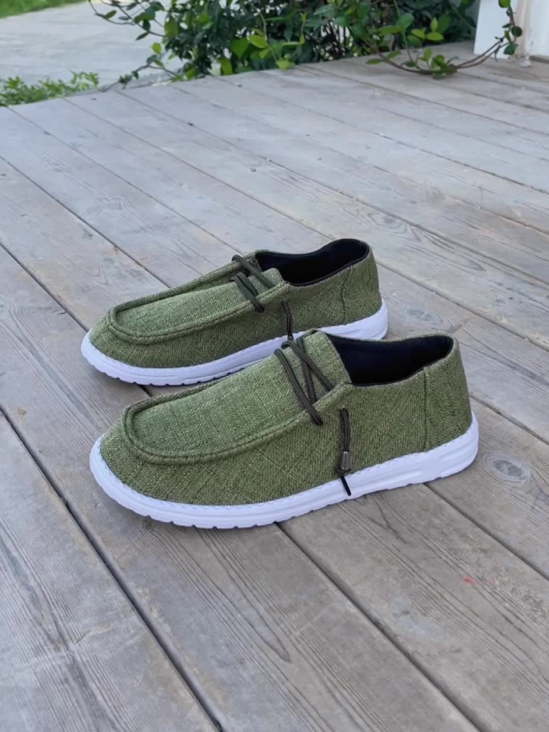 Flat Canvas Shoes, Casual Lace Up Slip On Walking Loafers