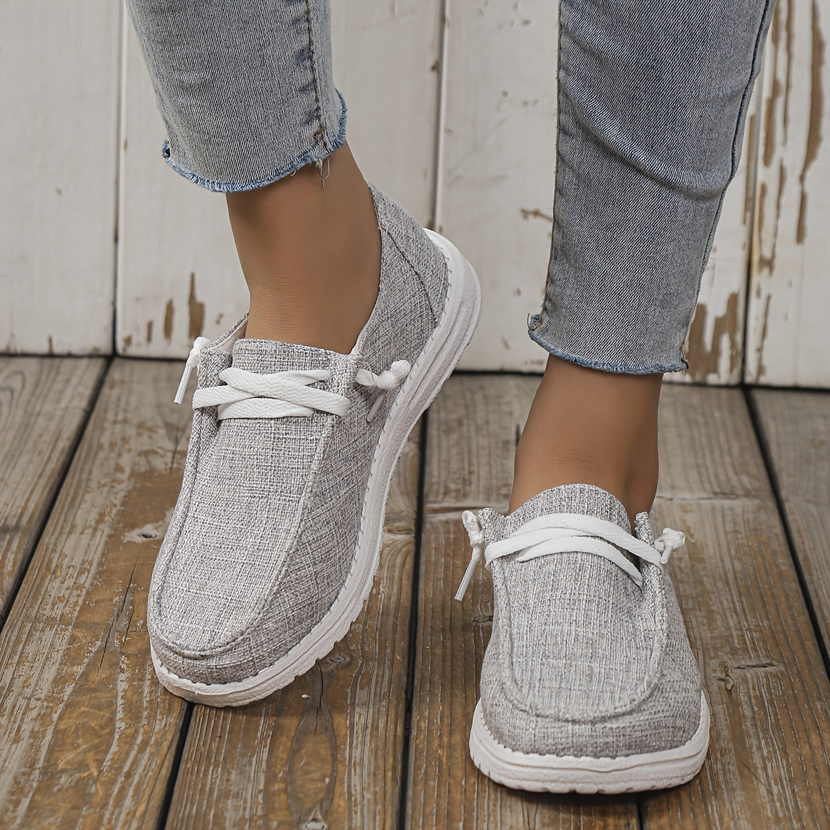 Lightweight Slip On Sneakers, Solid Color Flat Shoes