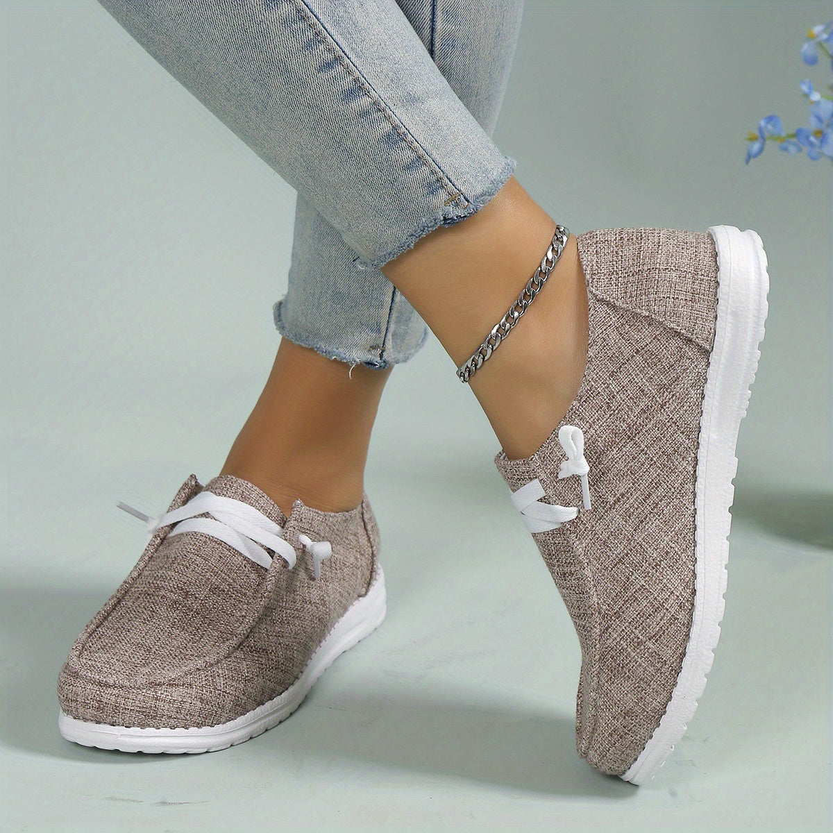 Lightweight Slip On Sneakers, Solid Color Flat Shoes