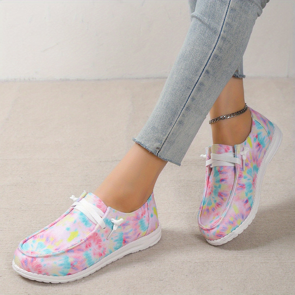 Lightweight Slip On Sneakers, Solid Color Flat Shoes