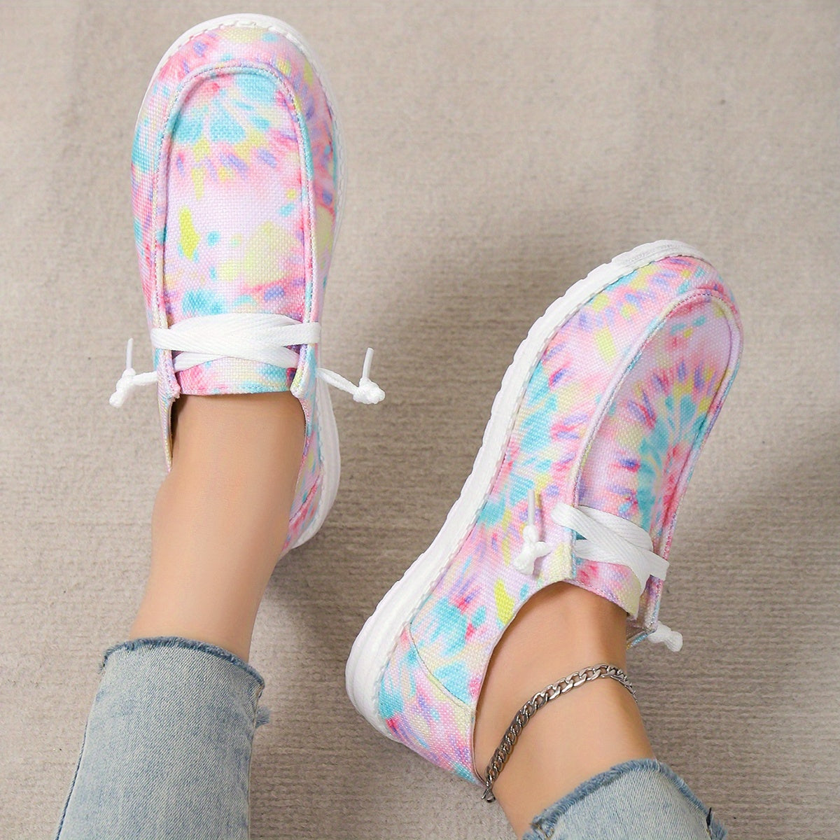Lightweight Slip On Sneakers, Solid Color Flat Shoes