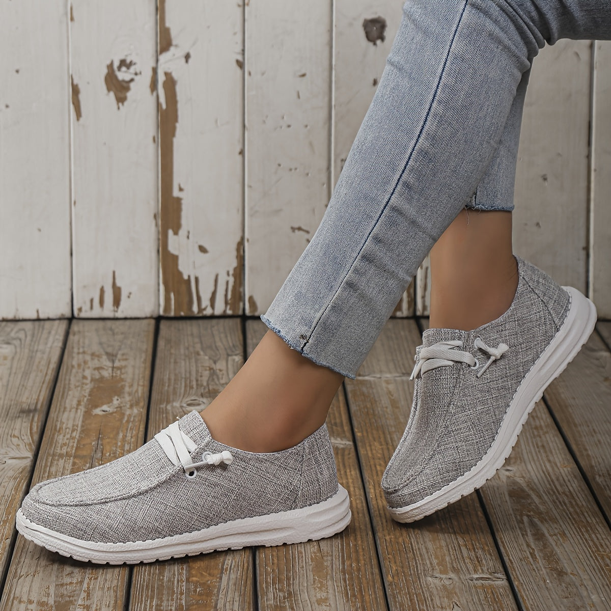 Lightweight Slip On Sneakers, Solid Color Flat Shoes