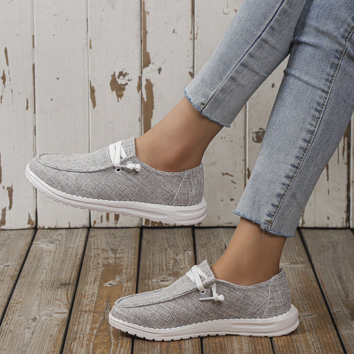 Lightweight Slip On Sneakers, Solid Color Flat Shoes