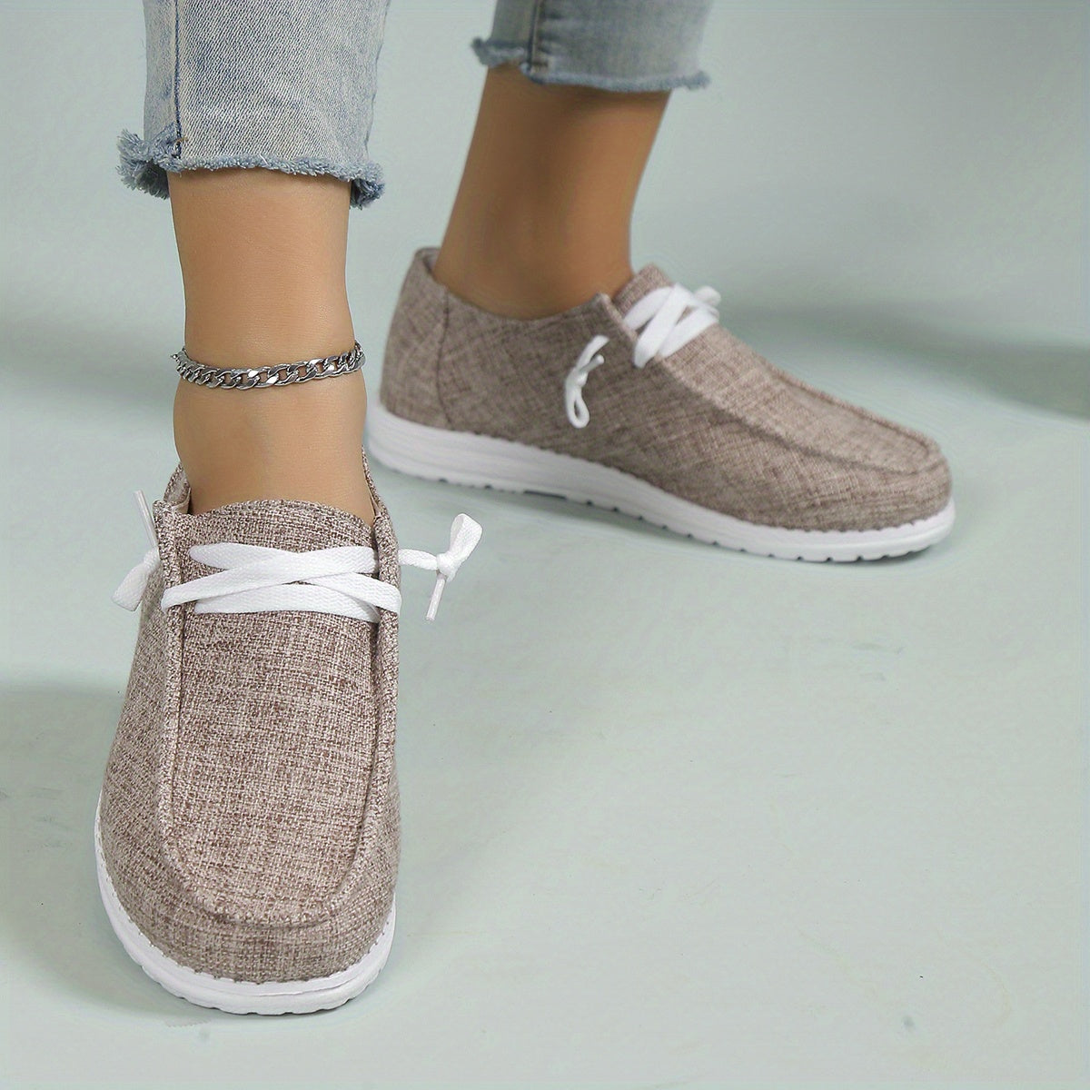 Lightweight Slip On Sneakers, Solid Color Flat Shoes